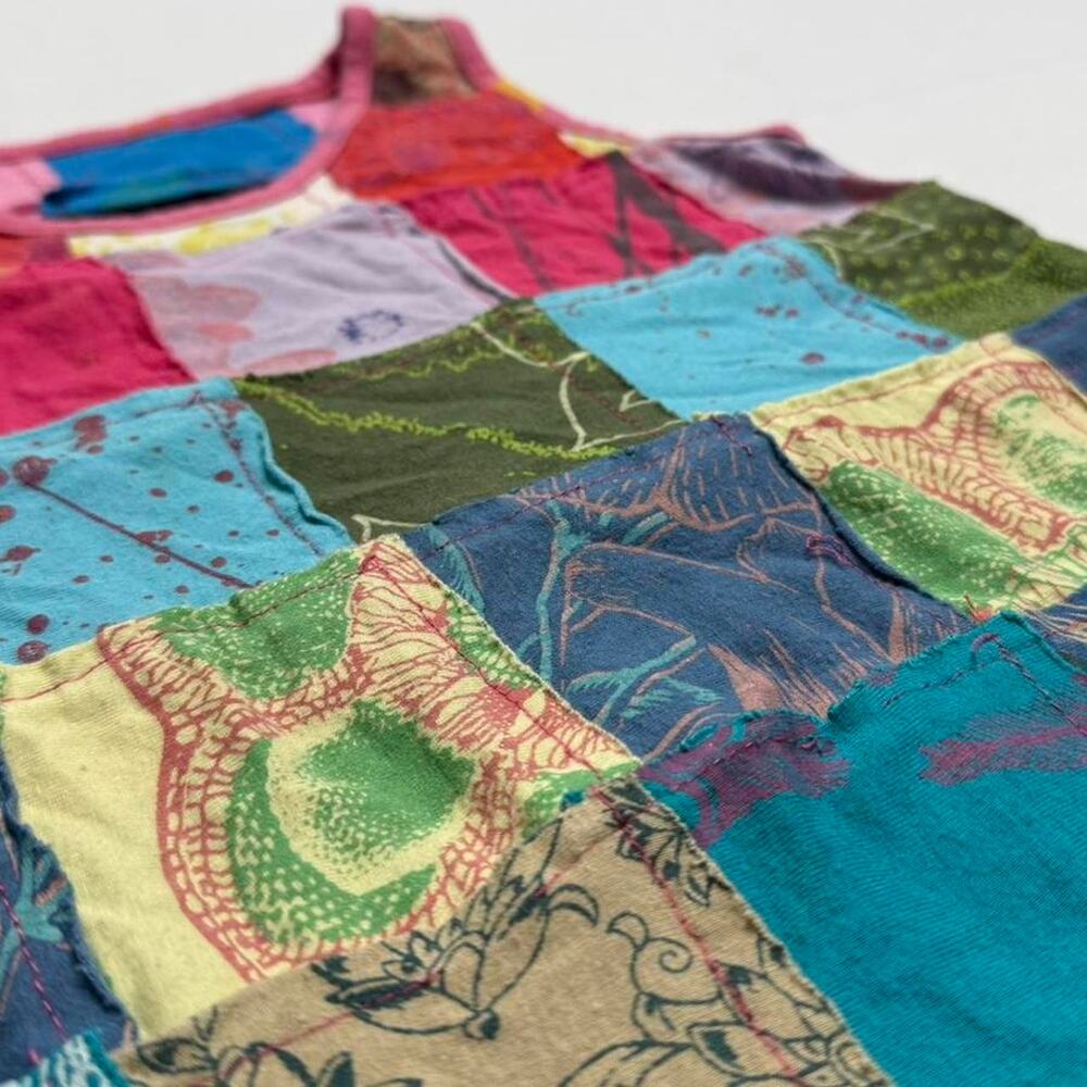 Juana de Arco Y2K 2000s patchwork artsy tank top floral abstract designs size m - Picture 3 of 8